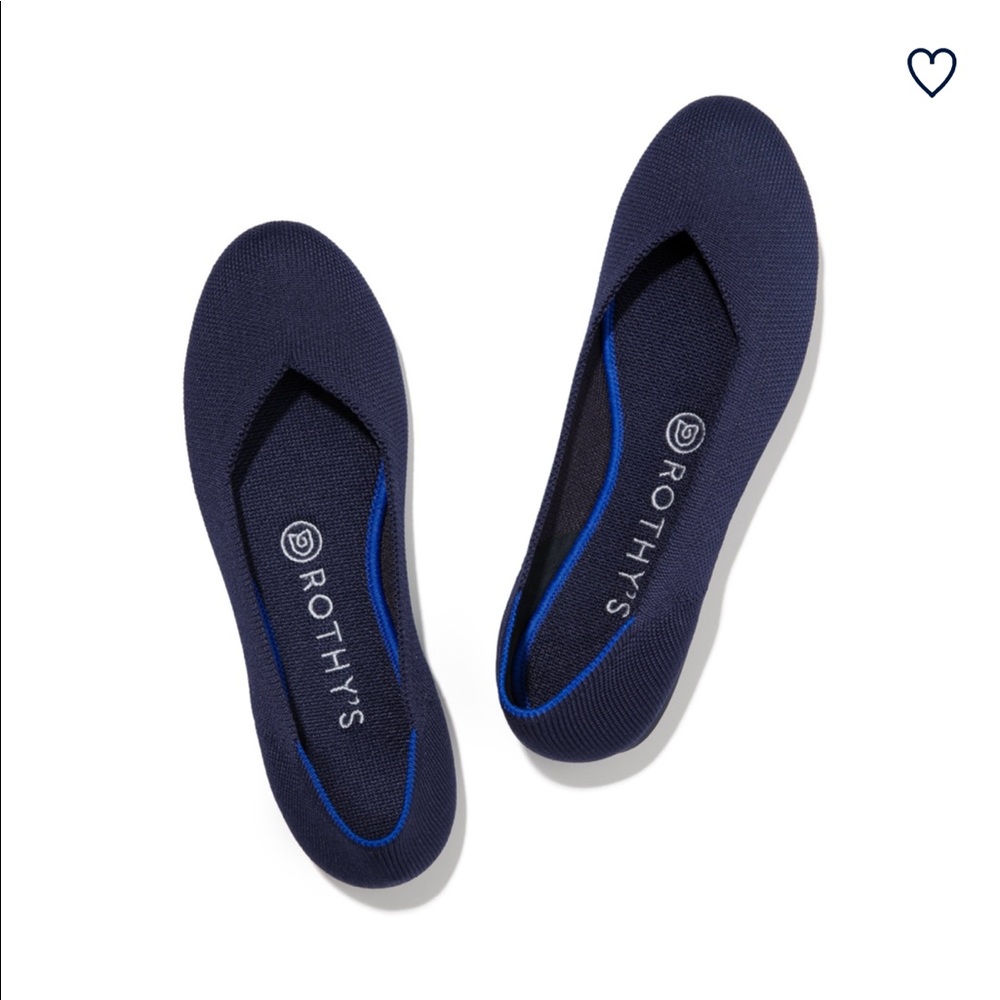 Rothys Ballet Flats Sz 10 Round Toe Maritime Navy